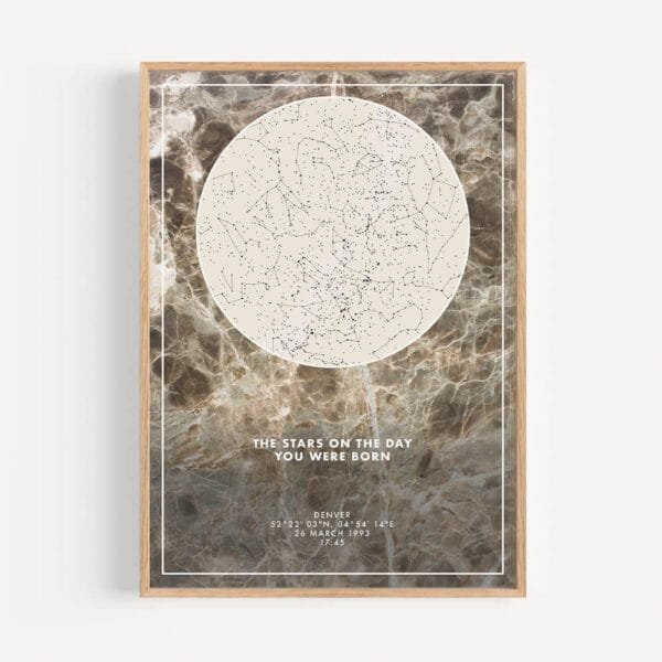 Starmap poster stone marble